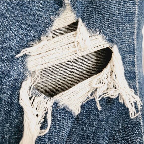 Express High Rise Flare Rigid Denim Dark Wash '70s Inspired Full Length Jeans 6 - Picture 4 of 10